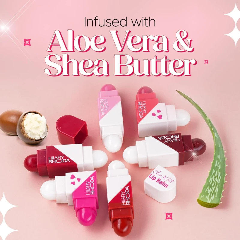 Hilary Rhoda Clear & Tint Lip Balm | Infused with Aloe Vera & Shea Butter | Hydrates & Nourishes Lips | 2 Sided Lip Balm | Glides on lips Smoothly - 2.27g*2 (Coral Love - Shade 03) thumbnail 11